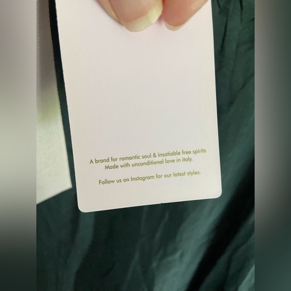 SCANDAL Italy Long Kaftan Silk Blend Dress Sequin Accents Read - Picture 10 of 14